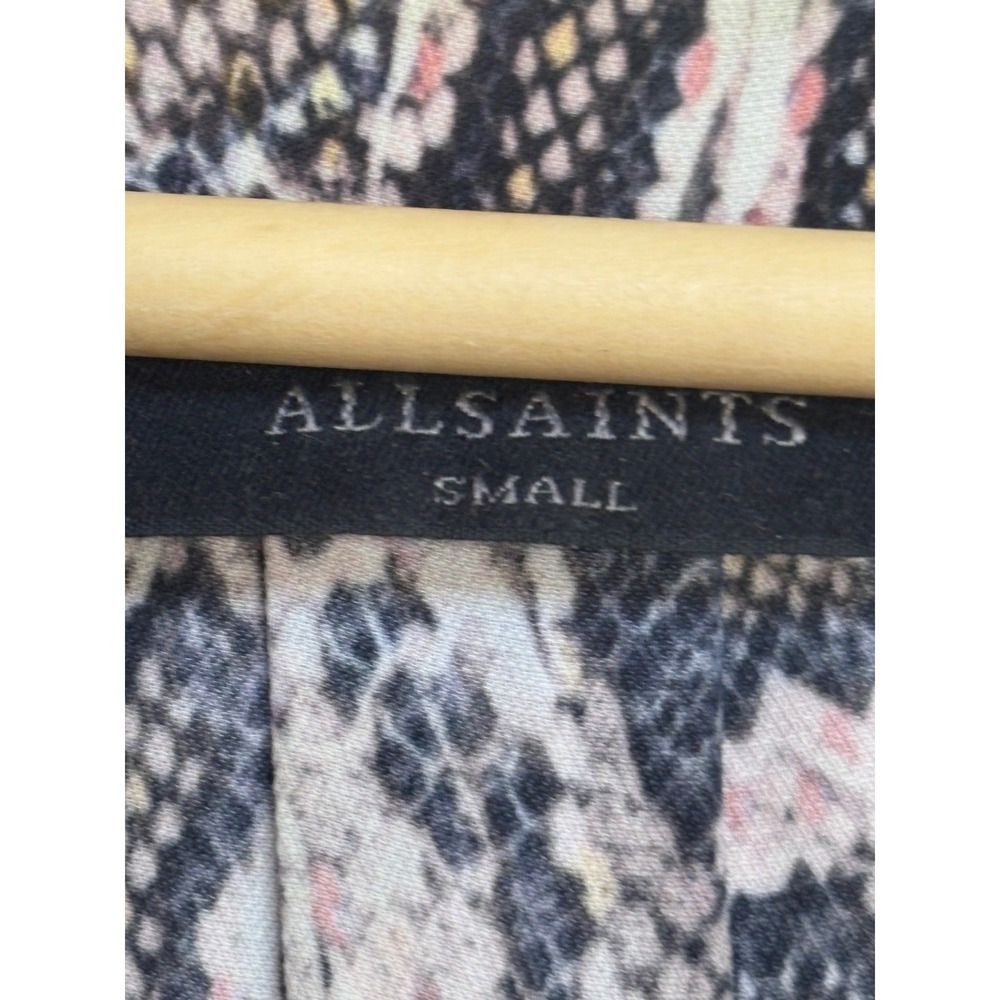 AllSaints Tate Misra Dress Snake Print Sleeveless Asymmetric Hem Maxi Small - Picture 6 of 8